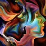 Colorful abstract painting to illustrate the human mind